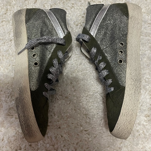 Golden Goose Mid Star Green Glitter Sz. 36 - Picture 8 of 14